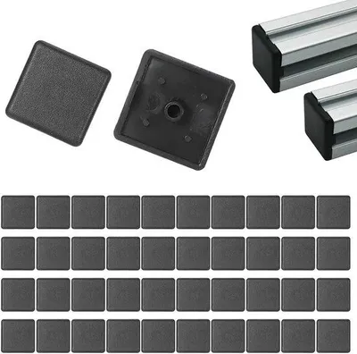 Produktbild von Famanu Endkappen für Aluminiumprofile 20x20mm - Schwarze Schutzkappen