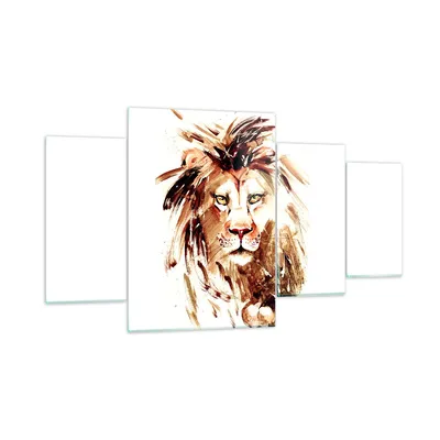 Produktbild von Bilder auf glas - Abbildung intelligent König Löwe - 160x90cm - Glasbilder - Wandbilder - Kunstdruck - zum Aufhängen bereit - Wanddekoration aus Glas - Glas Bilder - Wandbild auf Glas - GDL160x90-3067