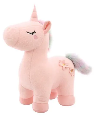 Immagine prodotto di Unicorno di peluche con criniera colorata, peluche, 30 cm, rosa