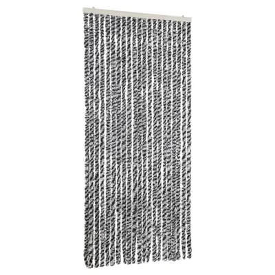 Produktbild von vidaXL Fliegenvorhang Grau, Schwarz und Weiß 90x220 cm Chenille
