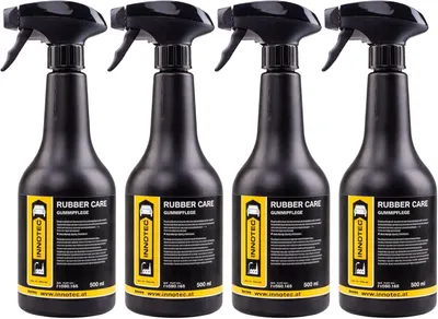 Immagine prodotto di 4 pezzi INNOTEC Rubber Care 500 ml – cura professionale della gomma per guarnizioni di veicoli, pneumatici, guarnizioni delle portiere e parti in plastica – protegge dall'essiccamento