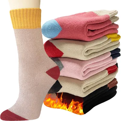 Obrázek produktu pro VoJoPi Wandersocken: Dámské termo ponožky, 5 párů, zimní vlněné ponožky, velikost 35-42