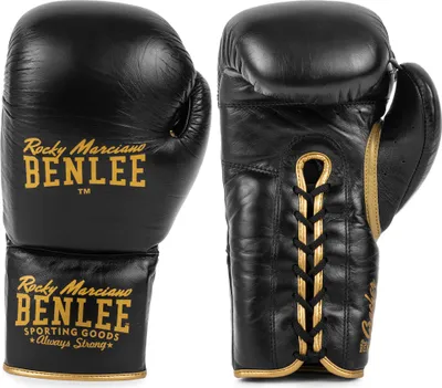 Obrázok produktu pre Kožené boxerské rukavice CRASHER Black/Gold 20 oz BENLEE