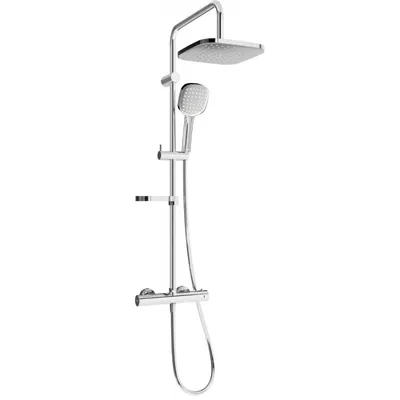 Obrázek produktu pro Mexen KX33 odkrytý sprchový set s dešťovou sprchovou hlavicí a termostatickou sprchovou baterií, Chromovaná - 771503391-00