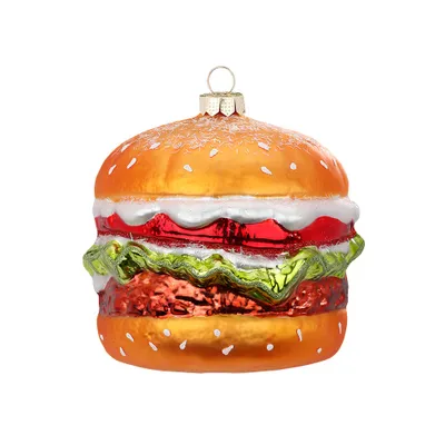 Produktbild von Christbaumschmuck Glas Hamburger 10cm Bunt