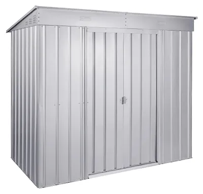 Produktbild von Globel Gerätehaus "Pultdach Skillion" 84, silber metallic