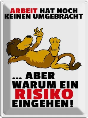 Produktbild von vianmo Blechschild 40x30 cm Arbeit hat noch keinen umgebracht Spruch Zitat