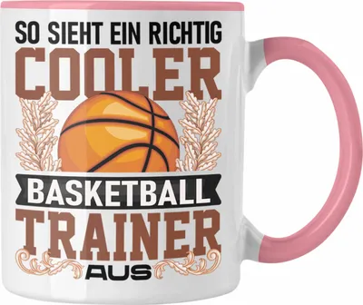 Produktbild von Trendation - Basketball Trainer Tasse Geschenk Lustig Spruch So Sieht Ein Richtig Cooler Basketball Trainer Coach Aus (Rosa)
