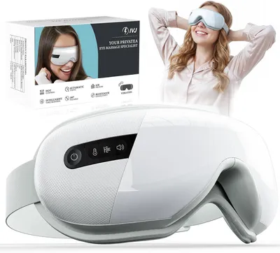 Obrázek produktu pro Elektrický masážní přístroj na oči s funkcí vyhřívání, vibracemi a přehráváním hudby přes Bluetooth – maska na oči se 4 režimy pro úlevu unaveným