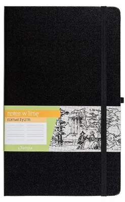 Productafbeelding van Notitieboekje A6, met elastiek, uit de "Romantyzm"-collectie, kleur: zwart