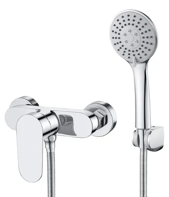 Produktbild von Einhebel-Mischbatterie Brausegarnitur Wandmontage - Chrom - Handbrause mit 3 Strahlarten - Schlauch 1,5 m