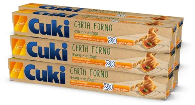 Productafbeelding van Cuki Natuurpapier bakplaten, 33 x 38 cm - 6 verpakkingen, elk met 20 vel