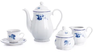 Produktbild von Kaffeeservice Thun Rose, 15-teilig, blau-rosa