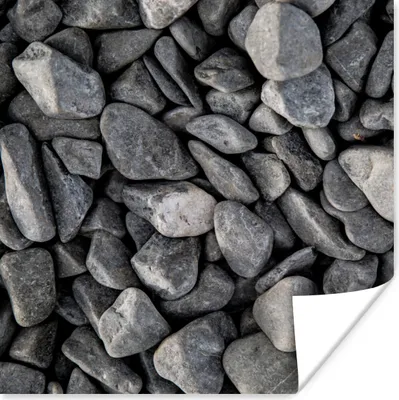 Produktbild von MuchoWow® Poster Steine - Grau - Kies 50x50 cm - Wohnzimmerdekoration