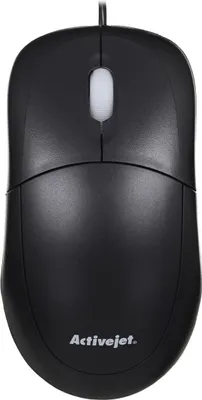 Produktbild von Activejet AMY-146 Kabelgebundene Computermaus (optisch; 1000 DPI; schwarz), Beidhändig, Optisch, USB Typ-A, 1000 DPI, Schwarz