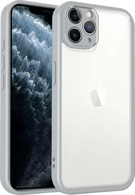 Produktbild von Hülle für iPhone 12 Pro Transparente Rückseite TPU Bumper Stoßfest Handyhülle Grau