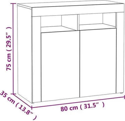 Zdjęcie produktu dla VidaXL 804331, Dąb Sonoma, Drewno, 800 mm, 350 mm, 750 mm