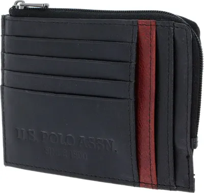 Produktbild von U.S. POLO ASSN. Kartenhalter Wellborn Zipped Credit Card Holder Black / Red schwarz rot