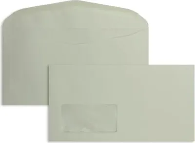 Produktbild von Kuvertierhüllen 125x235mm 75g/qm gummiert Fenster VE=1000 Stück grau