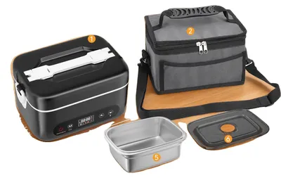 Immagine prodotto di Contenitore termico elettrico, riscaldatore portatile, timer regolabile, colore nero