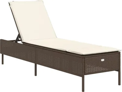 Produktbild von vidaXL Sonnenliege mit Auflage Braun Poly Rattan