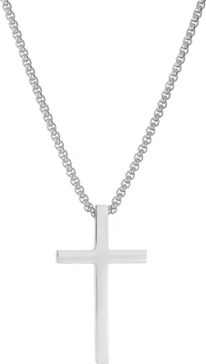 Produktbild von AFSTALR Kreuz Kette Herren Edelstahl Silber 45 cm Halskette Religion Schmuck