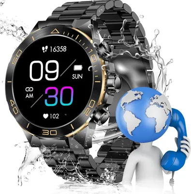 Produktbild von Fenamor Smartwatch Herren Military 1.43 Zoll AMOLED Telefonfunktion 107 Sportmodi Herzfrequenz Blutdruck SpO2 IP68 wasserdicht