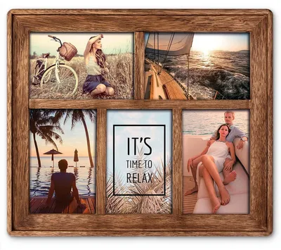 Immagine prodotto di Cornice vintage in legno per collage rettangolare marrone per 10x15 cm