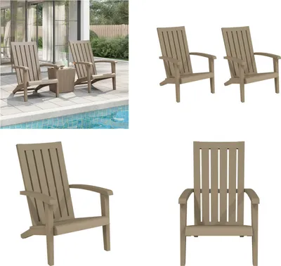 Image de vidaXL Chaises de jardin Adirondack 2 pcs. Polypropylène brun clair - Chaise de jardin Adirondack - Chaises de jardin Adirondack - Chaises de jardin Adirondack - Chaise de jardin Adirondack - Chaise de jardin