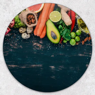 Produktbild von Glas-Herdabdeckplatten Glaskeramikkochfeld-Abdeckung Spritzschutz Glas Runden Schneidebrett fi40 cm - Gemüse