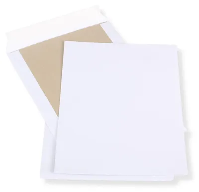 Produktbild von B4 Papprückwand-Versandtaschen weiß · stabiler 450g Karton · Umschläge 250 x 353 mm 400 Stück