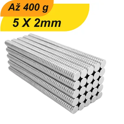 Produktbild von Balenie 20 ks 5 mm x 2 mm neodýmových mini magnetov okrúhlych N38 extra silných malých magnetov, vhodných na biele tabule, chladničky, magnetické tabule a mnoho ďalšieho