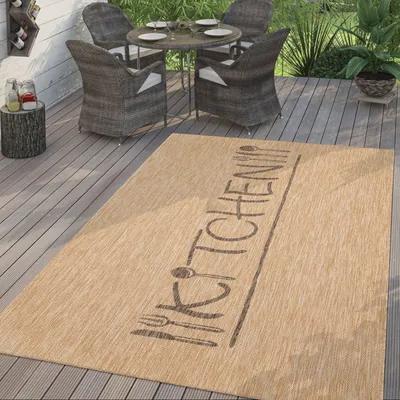 Produktbild von TT Home In-& Outdoorteppich Wetterfest Terrasse Küche Modernes Design Schrift City Größe 80x250 cm