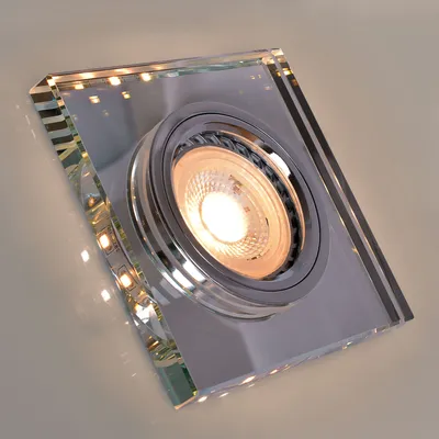 Produktbild von 10x MAXKOMFORT Glas Einbaustrahler mit LED Dekoring IP20 Einbauspot Eckig mit GU10 Fassung Deckenstrahler Rahmen HMZ-4112