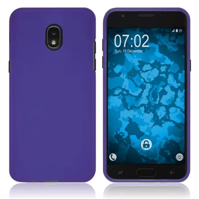 Produktbild von PhoneNatic Case kompatibel mit Samsung Galaxy J3 (2018) - lila Silikon Hülle matt Cover