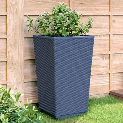 Obrázek produktu pro Zahradní květináče 4 ks modrá šedá 32,5 x 32,5 x 57 cm pp Modro-šedá / 4