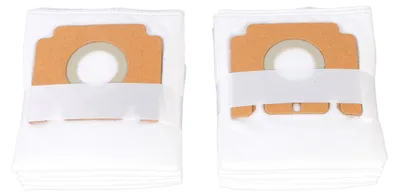 Two vacuum cleaner bags are shown side-by-side on a white background.