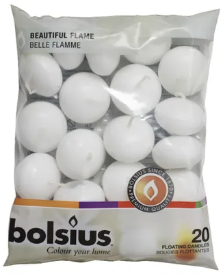 Produktbild von BOLSIUS Schwimmkerze 20er Beutel weiß