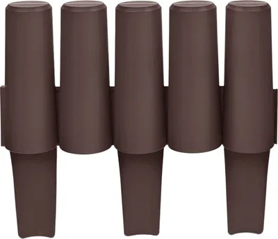Produktbild von FIVMEN Rasenkante Kunstoff Holzoptik Beeteinfassung 2,8m Garten Border Gartenzaun Mähkante Beetumrandung Palisade Blumenbeet Garten Dekorativ, 1 Element (L x H): 28cm x 24,5cm, Braun