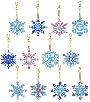 Productafbeelding van Diamantverf-hanger - Sneeuwvlokkenmotief - Knutselset voor decoratie - Acryl