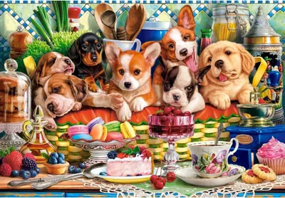 Zdjęcie produktu dla Puzzle 1000 Puppies Dessert C-105335-2