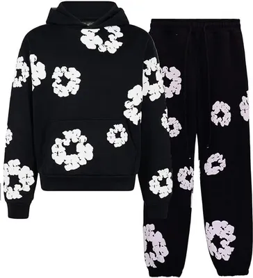 Produktbild von Trainingsanzug - 2-teiliges Set mit Samtfutter | Hip-Hop Retro Y2K Hoodie und Jogginghose für Herren und Damen, 2XL