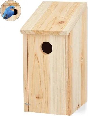 Immagine prodotto di Casetta per uccelli da appendere in legno, Ø 32 cm, legno naturale, da giardino