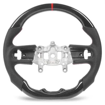 Image de Volant Hydro Dip aspect fibre de carbone, cuir perforé, pour Wrangler JL, JLU et JT 2 à 4 portes, de 2018 à 2024