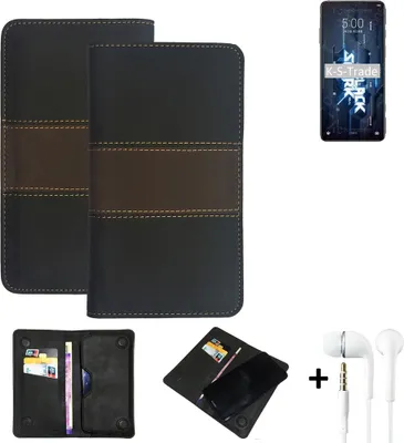 Produktbild von K-S-Trade Handyhülle + Kopfhörer kompatibel mit Xiaomi Black Shark 5 Schutzhülle Walletcase Bookstyle Tasche Schutz Case Hülle Wallet Cover