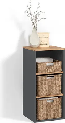Image de Armoire pour machine à laver Livinity Paolina Anthracite/chêne doré 40.2x88.2cm, Model 57401