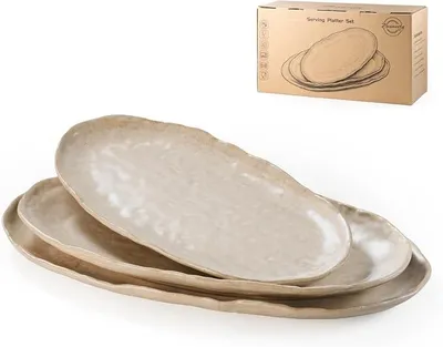 Imagen del producto de Juego de platos de porcelana, set de 3