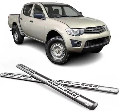 Image de Marchepieds Latéraux pour Mitsubishi L200 Double Cab 2006-2009 Acier Inox Argent
