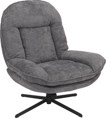 Produktbild von Relaxsessel HWC-P32, Fernsehsessel Nosagfederung Polstersessel, drehbar Metall Stoff/Textil Chenille (370 g/m²)  grau