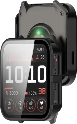 Produktbild von Schutzhülle mit Glas für Garmin Venu X1, Bizon Case Watch Adamo, Schwarz